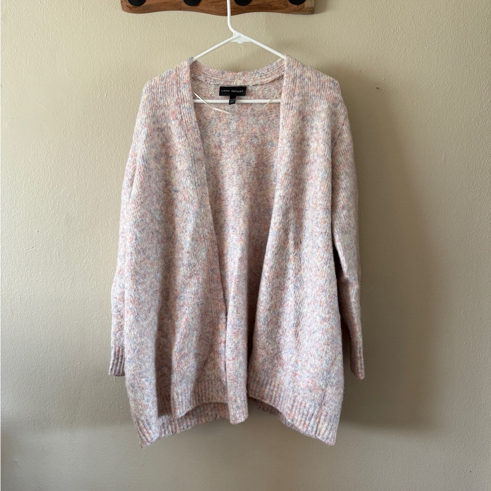 Lane Bryant Pastel Marled Knit Open Front Oversized Cardigan Sweater Size 18/20